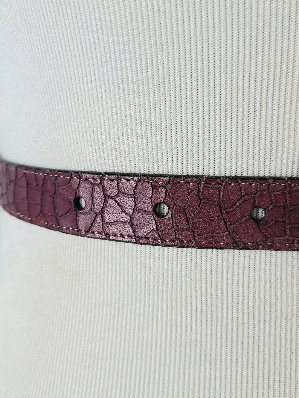 Pierre Cardin Burgundy Imported Cowhide Skinny Vintage Belt